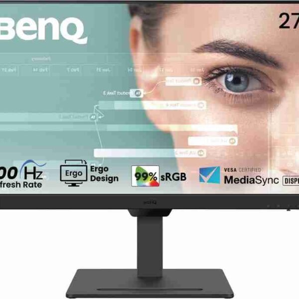 BenQ GW2790T 68.58 cm (27 inch) Full HD LED Backlit IPS Panel with 99% sRGB, Height Adjustable, Eye-careU, Dual HDMI, Display Port, Bezel-Less, Eyesafe, VESA MediaSync, Brightness Intelligence, Low Blue Light, Speakers, Wall mountable Monitor (GW2790T)  (Response Time: 5 ms, 100 Hz Refresh Rate)